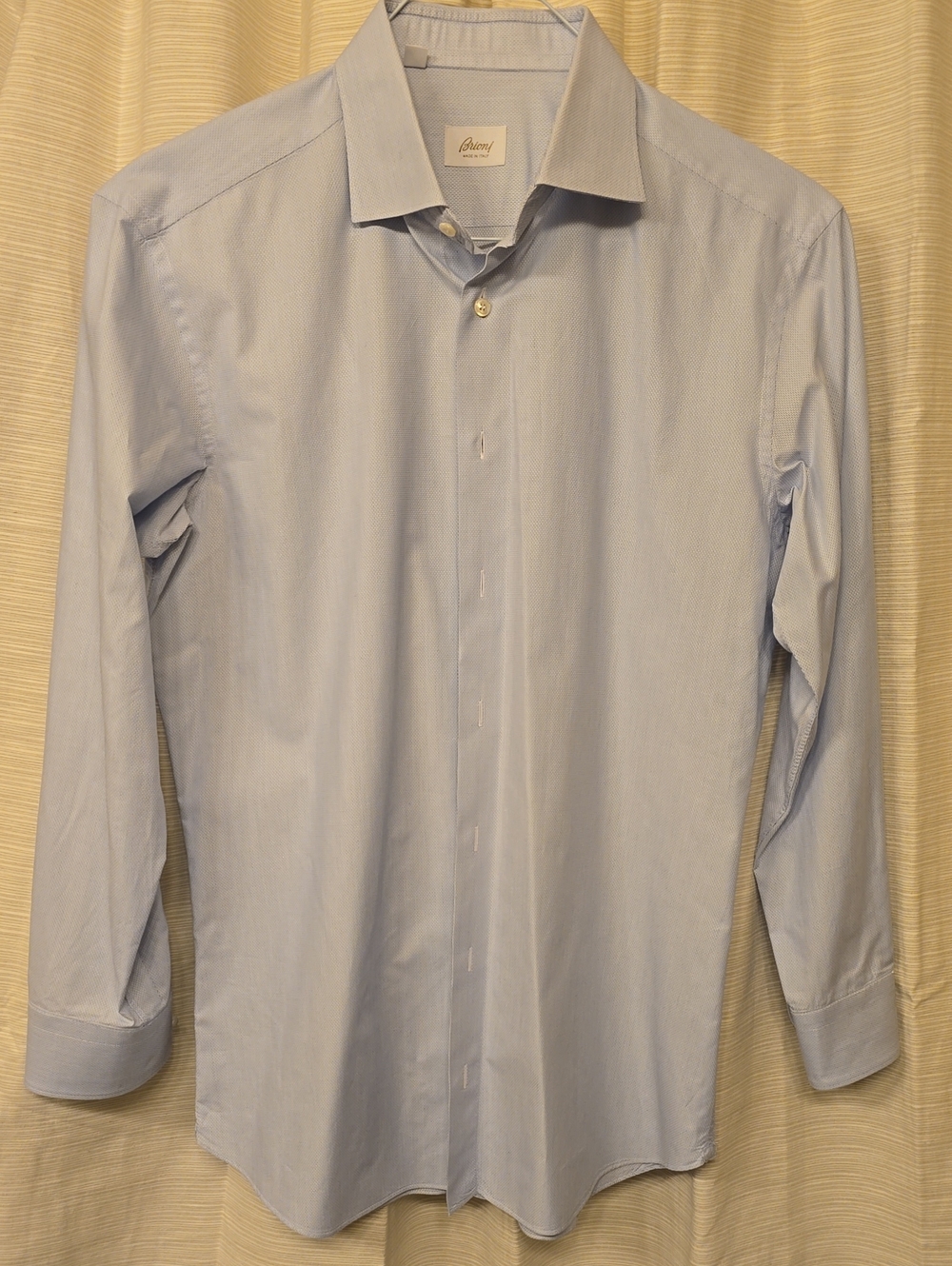 Light Blue Brioni Men's Dress Shirt - Classic Spread Collar 43/17